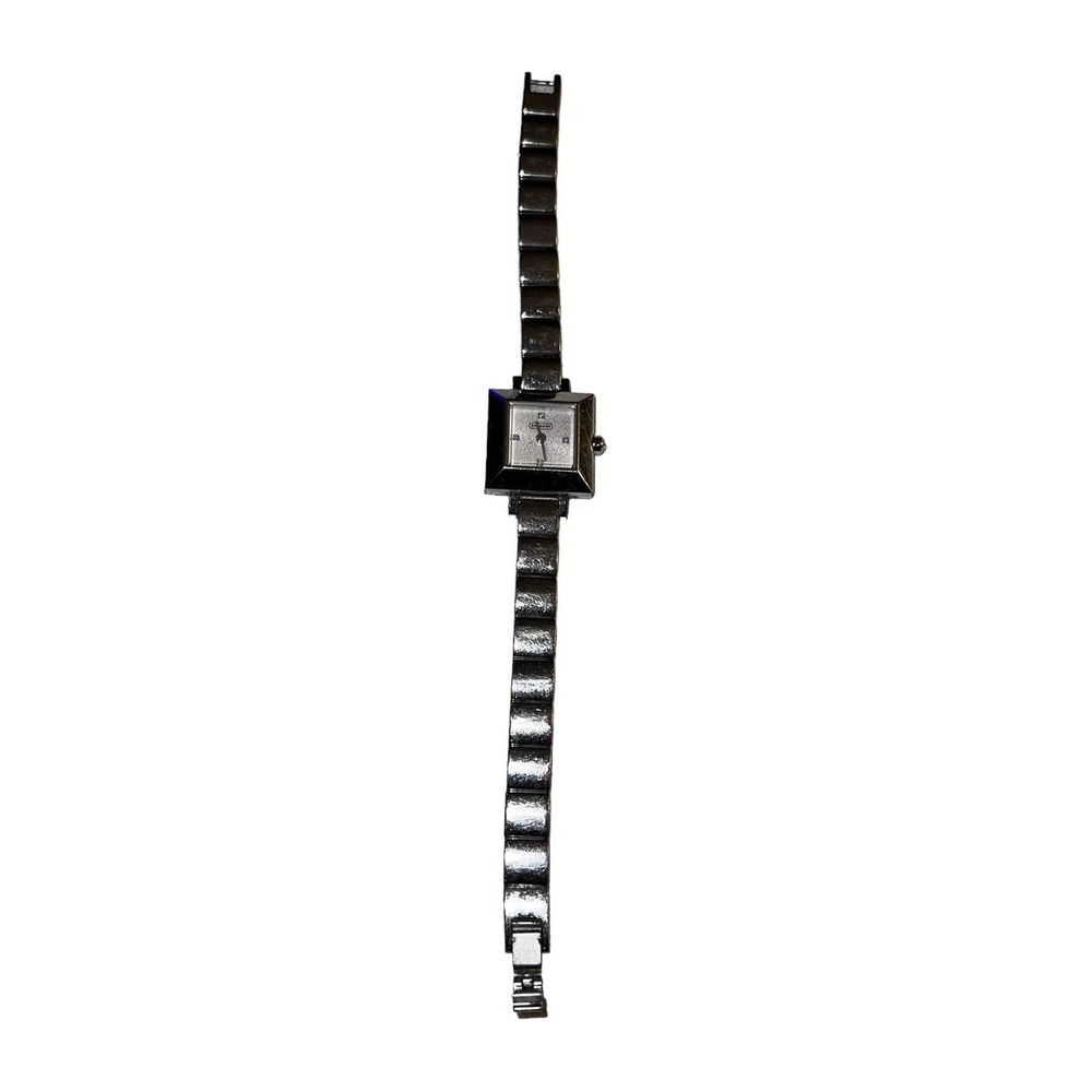 Coach Silver Tone Petite Square Link Watch 0821 New Battery - Picture 3 of 6
